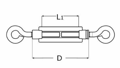Afbeeldingen van DX Spanschroef oog-oog handelsuitvoering RVS316