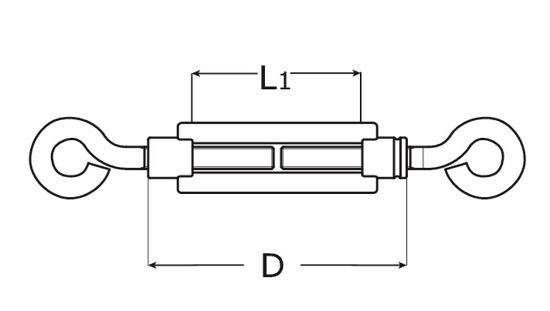 Afbeeldingen van DX Spanschroef oog-oog handelsuitvoering RVS316