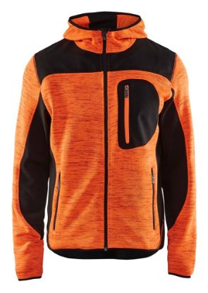 Afbeeldingen van BLÅKLÄDER Gebreid vest met softshell 4930 High Vis oranje/zwart 2XL