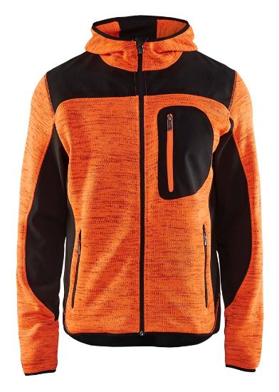 Afbeeldingen van BLÅKLÄDER Gebreid vest met softshell 4930 High Vis oranje/zwart XL