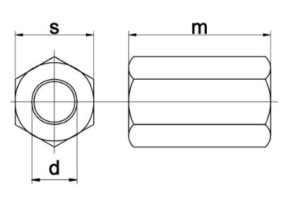 Afbeeldingen van Zeskant koppelmoer 3Xd DIN 6334 6 EV