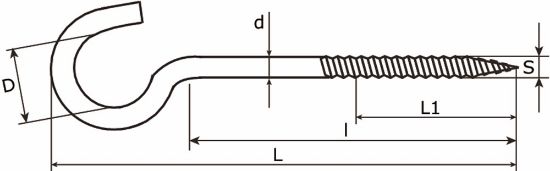 Afbeeldingen van DX Schroefhaak houtdraad zwaar VZ