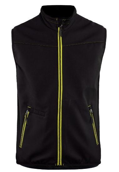 Afbeeldingen van BLÅKLÄDER Softshell bodywarmer 3850 zwart/High Vis geel XS