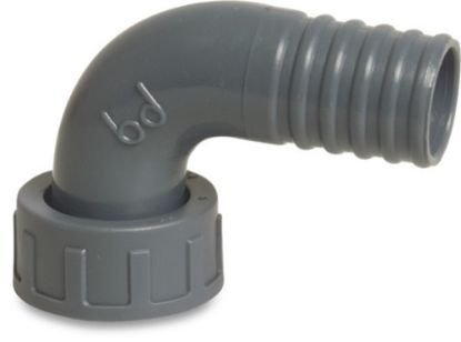 Afbeeldingen van Knie 90° PP grijs ½"X12MM wartel binnendraad/slangtule 6bar