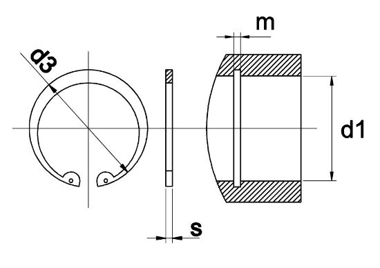 Afbeeldingen van Borgring DIN472 gefosfateerd J13