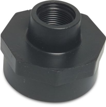 Afbeeldingen van Verloopsok PP zwart ¾"/½" binnendraad 10bar
