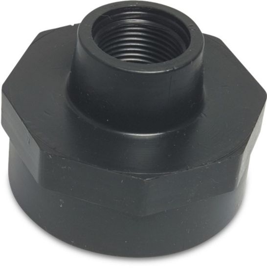 Afbeeldingen van Verloopsok PP zwart 1.¼"X¾" binnendraad 10bar