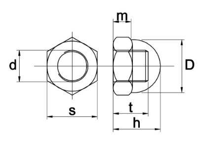 Afbeeldingen van Dopmoer DIN1587 A2 M8