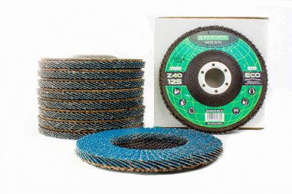 Afbeeldingen van EGGENBERG Lamellenschijf ECO zirkonium vlak INOX 125MM K40