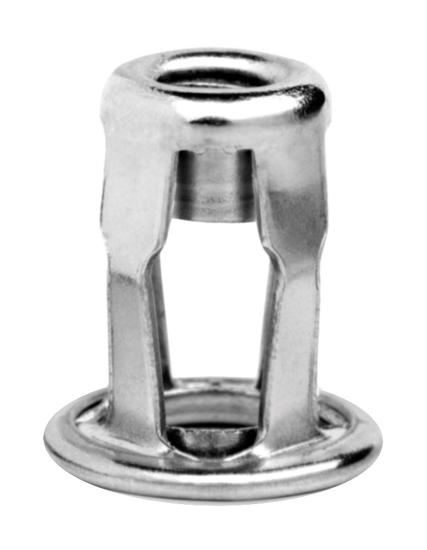 Afbeeldingen van Blindklinkmoer Q-Fold open staal platkop M4 klembereik 0,5-5,0MM