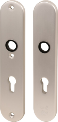 Afbeeldingen van OXLOC Veiligheidslangschild krukgat + profielcilinder binnen/buiten ovaal aluminium PC72 55MM