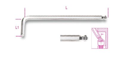 Afbeeldingen van BETA Haakse stiftsleutel verchroomd kogelkop 96BPC 1,5