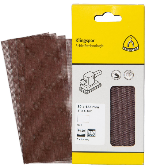 Afbeeldingen van Schuurgaas AN400 met klittenband 115X230MM K180 in DIY verpakking