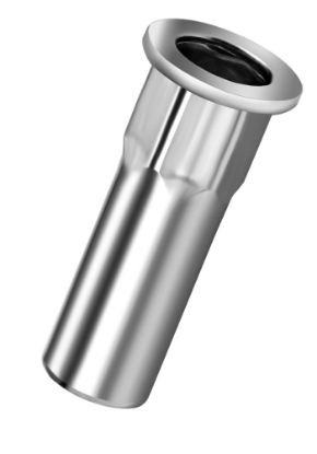 Afbeeldingen van Blindklinkmoer Q-nut RVS A2 semi-HEX platkop M4 klembereik 0,5-3,0MM