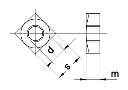 Afbeeldingen van Vierkantmoer DIN 557 EV