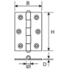 Afbeeldingen van DX Smalscharnier + vaste pen staal vermessingd 50X39MM