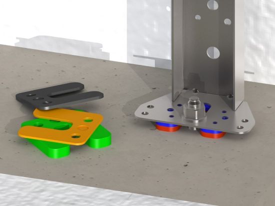 Afbeeldingen van GEBR. BODEGRAVEN Drukplaat KS met sleuf zwart 20MM 70X70MM