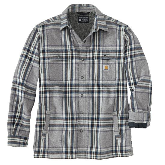 Afbeeldingen van CARHARTT Overhemd flannel sherpa geruit 105430 asphalt XL