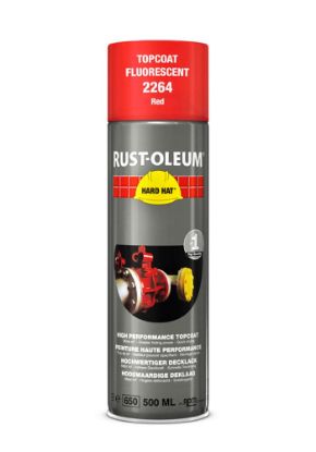 Afbeeldingen van RUST-OLEUM HARD HAT® Deklaag fluorescerend rood 500ML