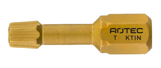 Afbeeldingen van ROTEC Torsionbit ¼" PRO T40 25MM C6,3MM conisch TiN 10x