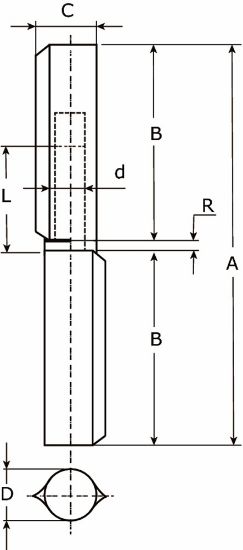 Afbeeldingen van IBFM Aanlaspaumelle blank met smeernippel stalen pen & messing ring