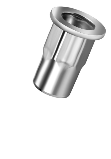 Afbeeldingen van Blindklinkmoer Q-nut open RVS A2 semi-HEX platkop M4 klembereik 0,5-2,0MM