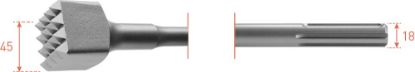 Afbeeldingen van ROTEC Bouchardeerbeitel SDS-Max 45X45MM 16 tanden