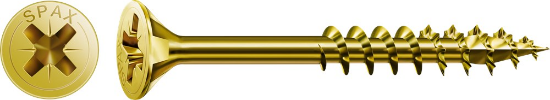 Afbeeldingen van SPAX Universele schroef verzonkenkop YELLOX deeldraad geel verzinkt PZ2 4,5X45MM