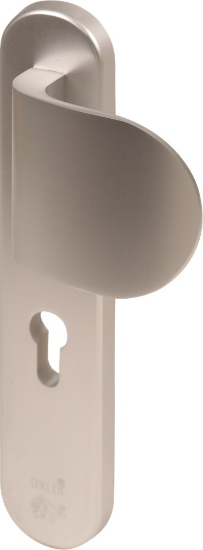 Afbeeldingen van OXLOC Veiligheidslangschild deurduwer + profielcilinder aluminium ovaal PC55