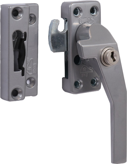 Afbeeldingen van OXLOC Raamsluiting cilinderslot aluminium grijs rechts SKG*