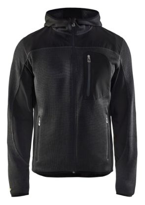 Afbeeldingen van BLÅKLÄDER Gebreid vest met softshell 4930 donkergrijs/zwart 2XL