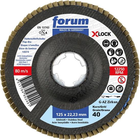 Afbeeldingen van FORUM Lamellenschijf 12° gebogen X-LOCK 125MM K80