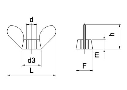 Afbeeldingen van Vleugelmoer DIN 315 EV