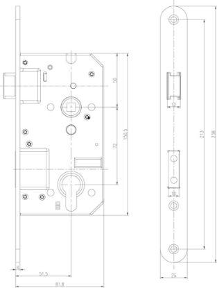Afbeeldingen van Veiligheidsinsteekslot SKG** rond RVS PC72