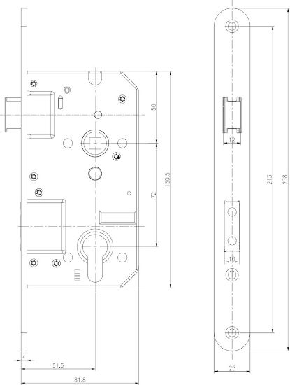 Afbeeldingen van Veiligheidsinsteekslot SKG** rond RVS PC72