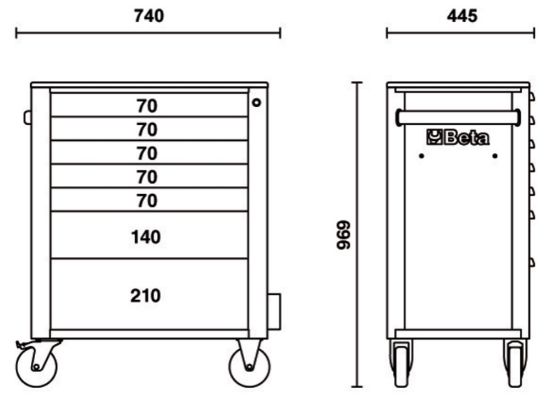 Afbeeldingen van BETA Gereedschapswagen 7 lades