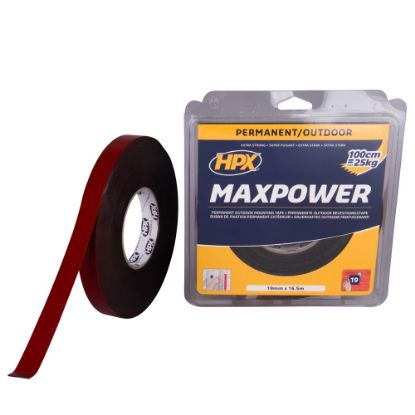 Afbeeldingen van HPX Bevestigingstape Max Power Outdoor zwart 19MM 16,5M