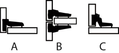 Afbeeldingen van DX Inboorkastscharnier 95° opliggend staal vernikkeld 35MM