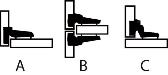 Afbeeldingen van DX Inboorkastscharnier 95Â°