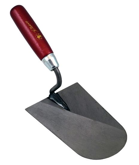 Afbeeldingen van MELKMEISJE Stukadoorstroffel rond RVS S-hals houten greep 180MM