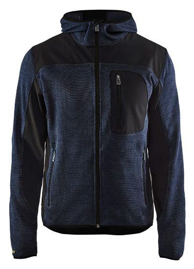 Afbeeldingen van BLÅKLÄDER Gebreid vest met softshell 4930 donker marineblauw/zwart M