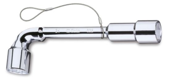 Afbeeldingen van BETA Pijpsleutel gebogen twaalf-/zeskant hoogglanzend verchroomd H-SAFE 932HS 13X13MM