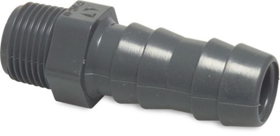 Afbeeldingen van PROFEC Slangtule PVC-U grijs 1"X30MM buitendraad/slangtule 10bar