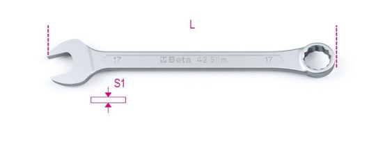 Afbeeldingen van BETA Ringsteeksleutel dunne bekken 42SLIM 18