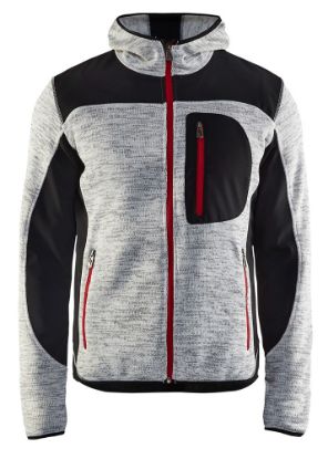 Afbeeldingen van BLÅKLÄDER Gebreid vest met softshell 4930 grijs mêlee/zwart XL