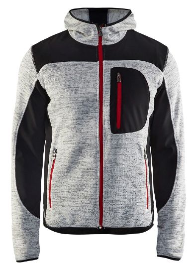 Afbeeldingen van BLÅKLÄDER Gebreid vest met softshell 4930 grijs mêlee/zwart M