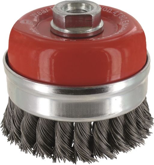 Afbeeldingen van ROTEC Komborstel met ring getordeerd staaldraad M14 120X0,50MM