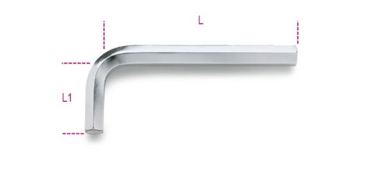 Afbeeldingen van BETA Haakse inbussleutel verchroomd 2,5MM 96 2,5