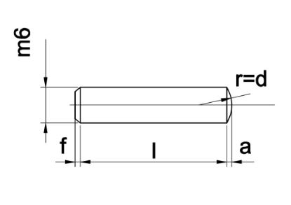 Afbeeldingen van    Ciindrische pen Din7A A! M6 6x18