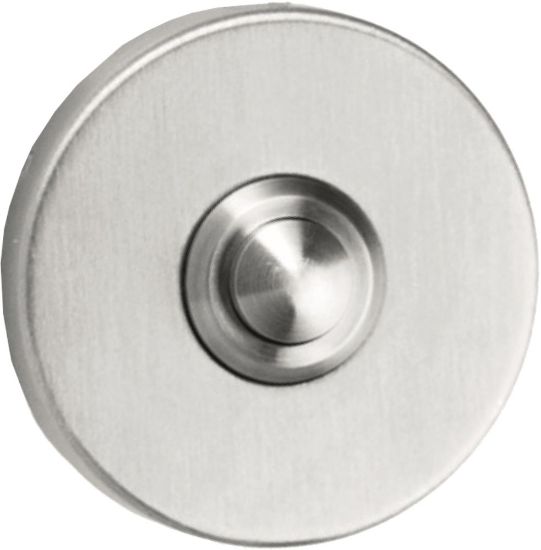 Afbeeldingen van OXLOC Beldrukker geborsteld RVS A2 rond